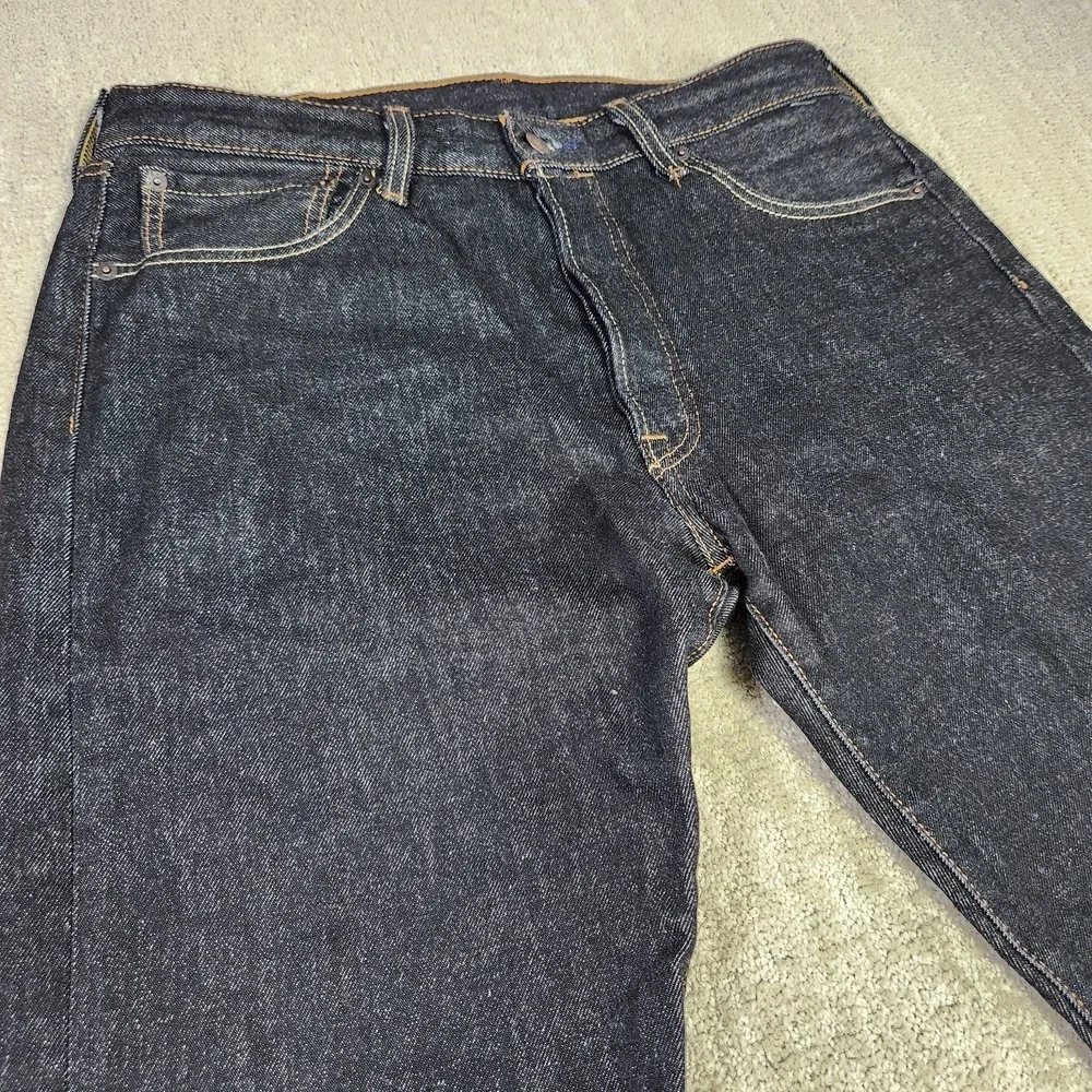Levis 501 Jeans Men 34x34 *READ Black Denim Straight Leg Button Fly 100% Cotton